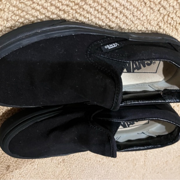 Vans Kids Black Canvas Slip-On Sneakers - Picture 4 of 6